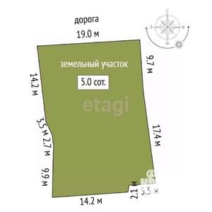 Дом 64м², 1-этажный, участок 3 сот.