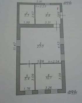 Дом 52м², 1-этажный, участок 5 сот.  