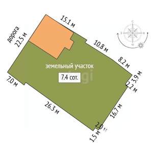 Дом 374м², 3-этажный, участок 8 сот.  