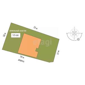 Дом 122м², 1-этажный, участок 6 сот.  