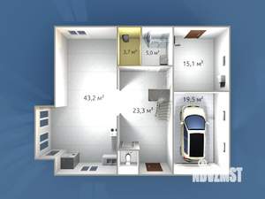 Коттедж 215м², 2-этажный, участок 6 сот.  