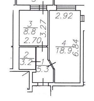 1-к квартира, на длительный срок, 40м2, 3/9 этаж
