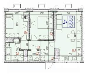 3-к квартира, вторичка, 60м2, 22/25 этаж