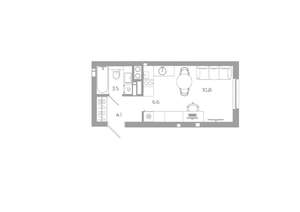 Студия квартира, вторичка, 25м2, 17/25 этаж