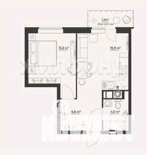 1-к квартира, вторичка, 40м2, 7/10 этаж