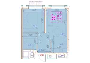 2-к квартира, вторичка, 36м2, 2/24 этаж