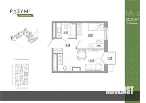 1-к квартира, вторичка, 32м2, 15/18 этаж