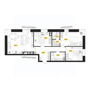 3-к квартира, вторичка, 82м2, 3/24 этаж