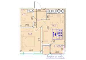 1-к квартира, вторичка, 39м2, 14/18 этаж