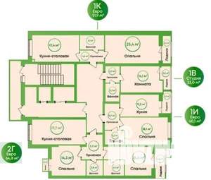 2-к квартира, вторичка, 65м2, 14/16 этаж
