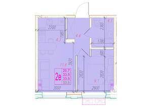 2-к квартира, вторичка, 34м2, 4/24 этаж