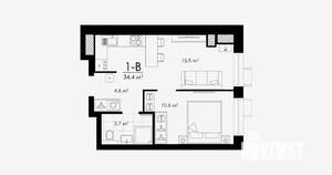 1-к квартира, вторичка, 34м2, 3/23 этаж