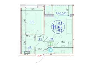 1-к квартира, вторичка, 43м2, 14/18 этаж
