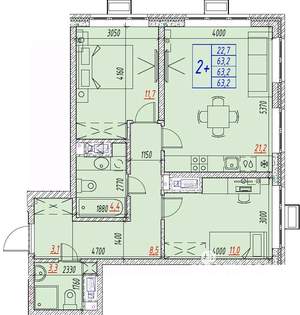 3-к квартира, вторичка, 63м2, 15/25 этаж