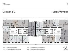 3-к квартира, вторичка, 72м2, 19/25 этаж