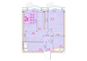 2-к квартира, вторичка, 35м2, 11/24 этаж