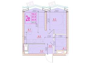 2-к квартира, вторичка, 35м2, 21/24 этаж
