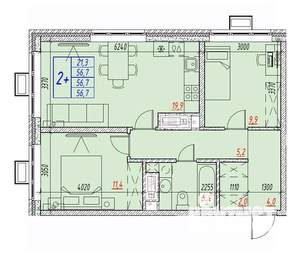 3-к квартира, вторичка, 57м2, 25/25 этаж