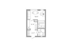 Студия квартира, вторичка, 28м2, 13/25 этаж