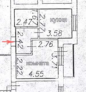 1-к квартира, вторичка, 33м2, 3/9 этаж