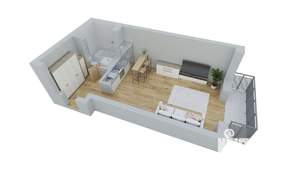Студия квартира, вторичка, 39м2, 7/17 этаж