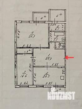 2-к квартира, вторичка, 99м2, 3/5 этаж