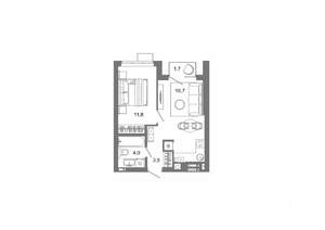 1-к квартира, вторичка, 38м2, 21/25 этаж
