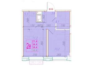 2-к квартира, вторичка, 34м2, 4/24 этаж