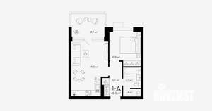 1-к квартира, вторичка, 43м2, 1/23 этаж