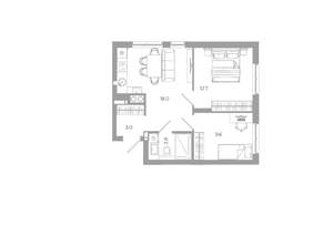 2-к квартира, вторичка, 47м2, 21/25 этаж