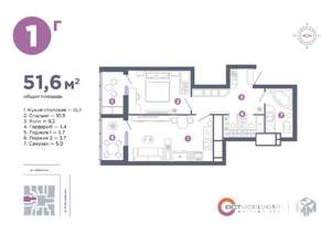 1-к квартира, вторичка, 52м2, 5/25 этаж