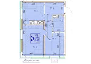 2-к квартира, вторичка, 55м2, 2/18 этаж