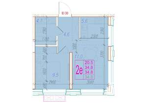 2-к квартира, вторичка, 35м2, 21/24 этаж