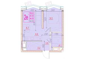 2-к квартира, вторичка, 35м2, 20/24 этаж