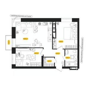 2-к квартира, вторичка, 55м2, 17/24 этаж