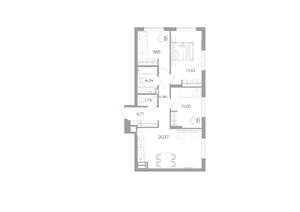 3-к квартира, вторичка, 68м2, 22/25 этаж