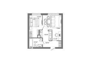 1-к квартира, вторичка, 42м2, 2/25 этаж