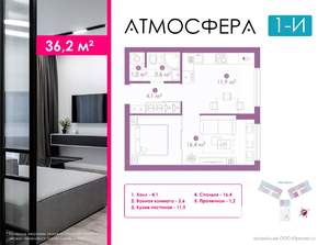 1-к квартира, вторичка, 36м2, 4/23 этаж