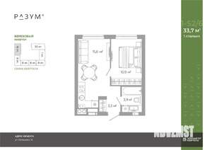 1-к квартира, вторичка, 34м2, 8/25 этаж