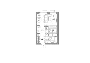 Студия квартира, вторичка, 31м2, 23/25 этаж