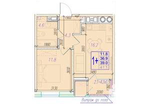 1-к квартира, вторичка, 39м2, 15/18 этаж