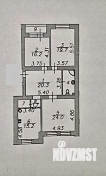 3-к квартира, сданный дом, 106м2, 4/9 этаж