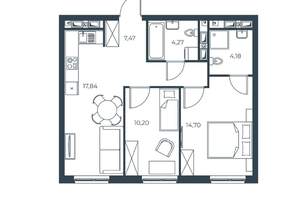 2-к квартира, вторичка, 59м2, 29/30 этаж