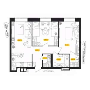 2-к квартира, вторичка, 60м2, 7/24 этаж