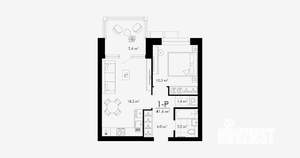 1-к квартира, вторичка, 42м2, 1/24 этаж