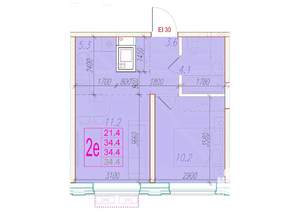 2-к квартира, вторичка, 34м2, 8/24 этаж