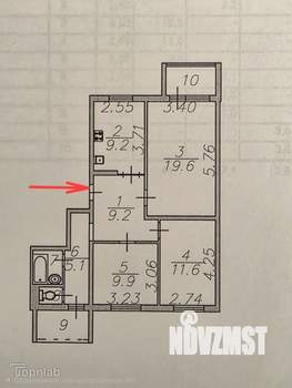 3-к квартира, вторичка, 68м2, 9/9 этаж