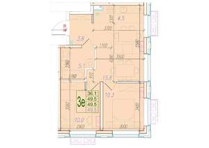 3-к квартира, вторичка, 50м2, 2/24 этаж