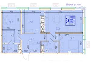 3-к квартира, вторичка, 86м2, 17/18 этаж