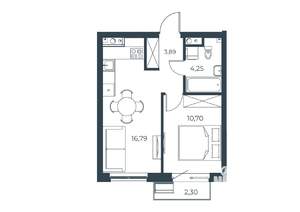 1-к квартира, вторичка, 38м2, 5/21 этаж